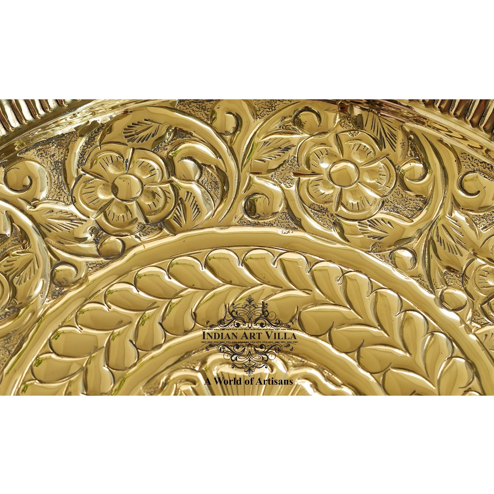 Pure Brass Flower Design Pooja Thali Plate,Poojan Temple Home