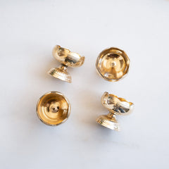 Brass Kamal Jyoti Diya Set of 4 - Lotus Design Oil Lamps