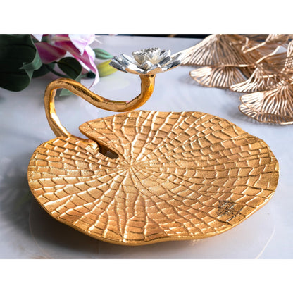Brass Finish Lotus Flower Design Tissue Holder – Elegant Handcrafted Napkin Stand, Decorative Table Centerpiece and Home Décor