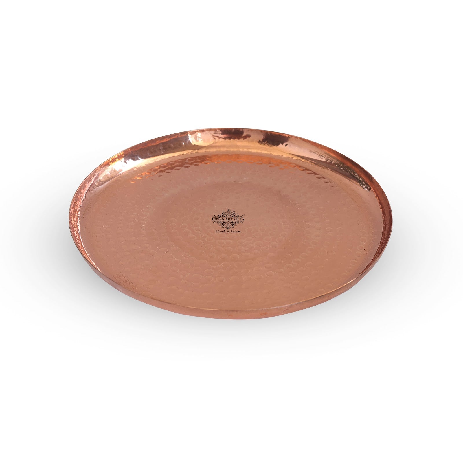 Handcrafted Pure Copper 8 Pieces Dinner Set with Hammered Design