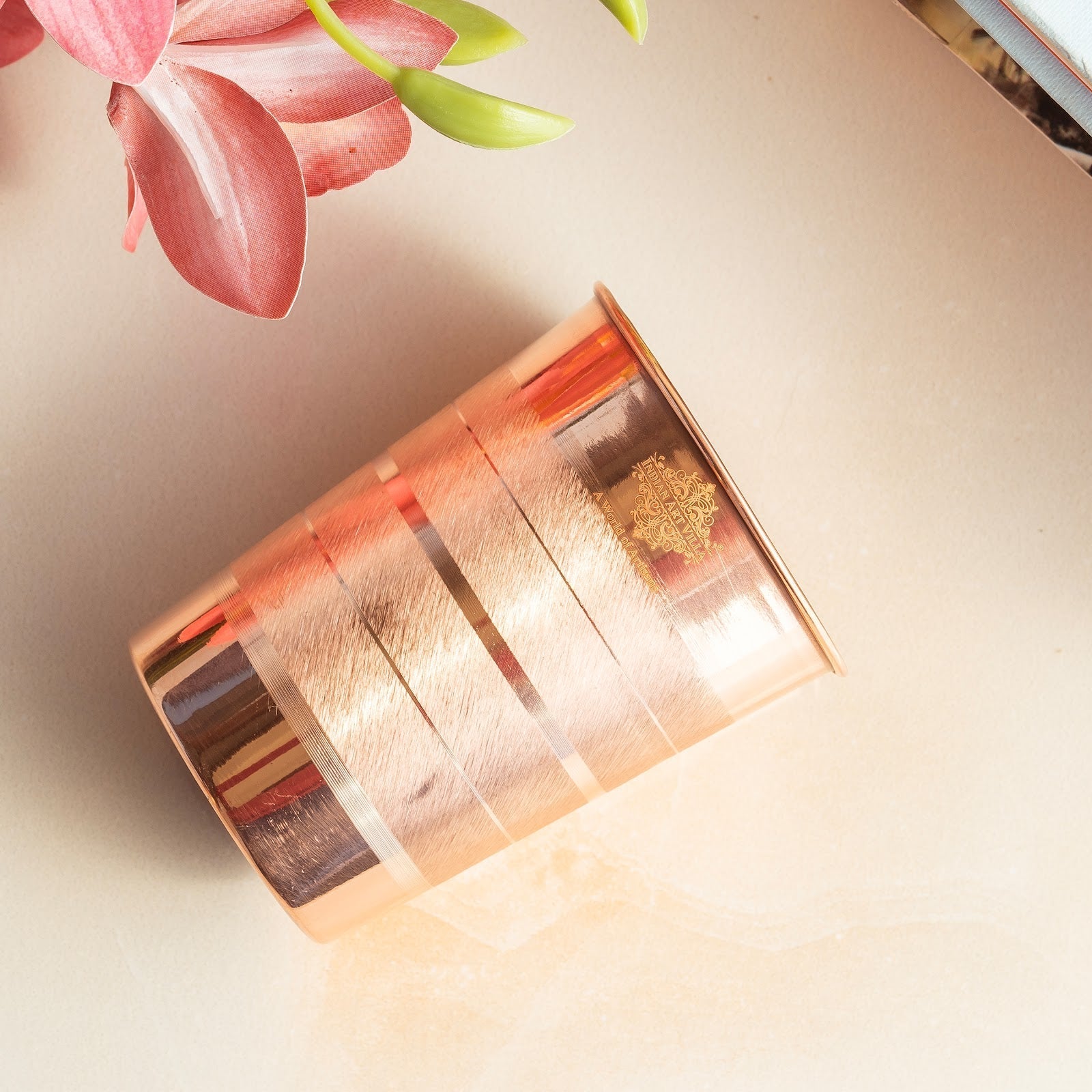 Pure Copper Diamond | Hammered | Shine Finish | Luxury Glasses-275 ML