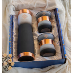 Personalized Copper Ombre Bottle & Glass Gift Set – Silk Finish