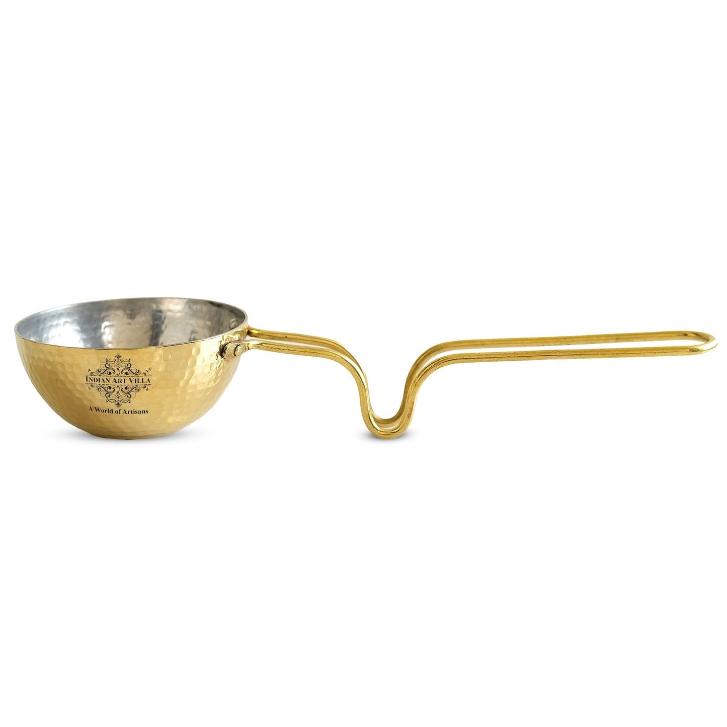 Pure Brass Tadka Pan With Long Handle - Traditional Cookware