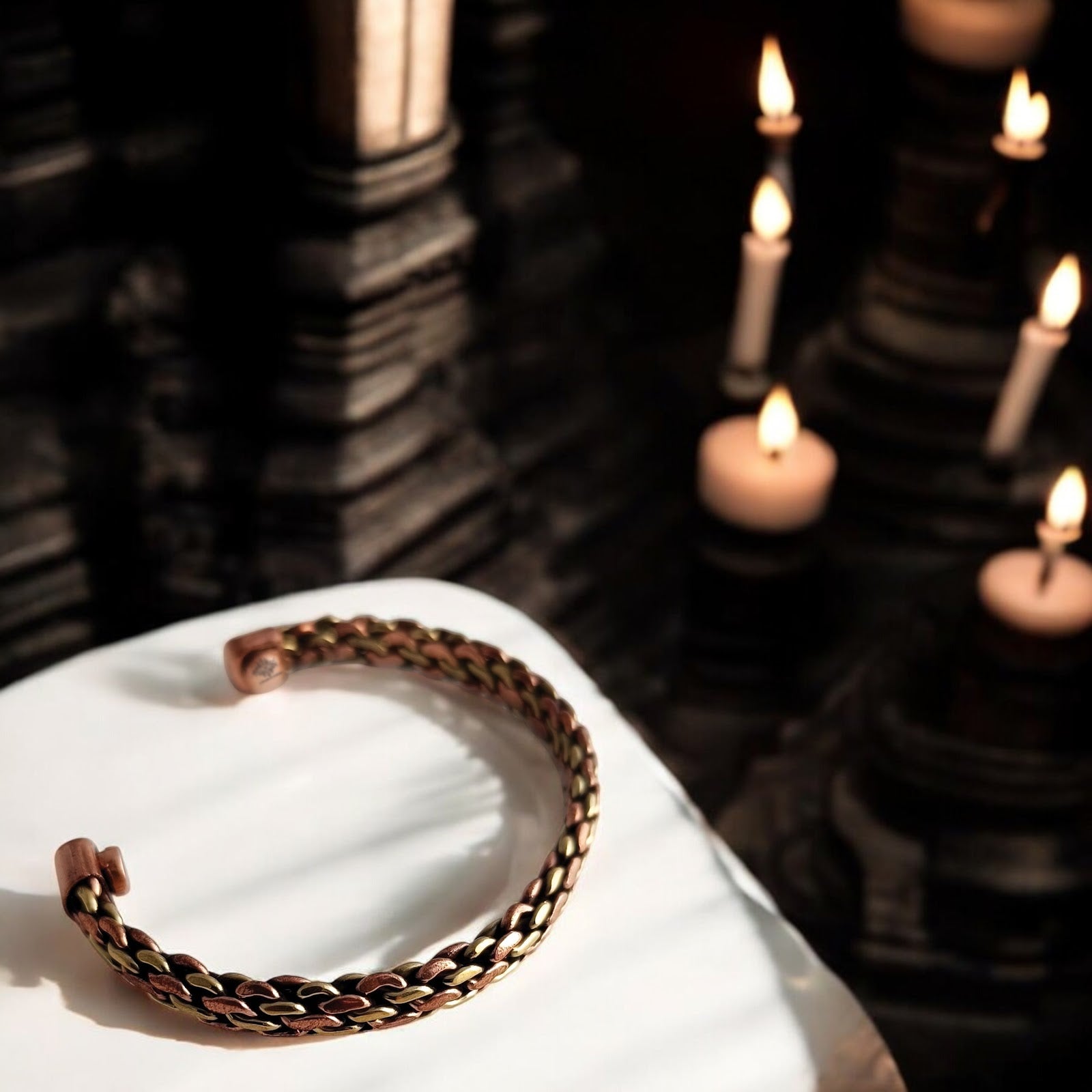 Copper Spiral Chain Design Bracelet Handcrafted Unisex Wellness Jewelry