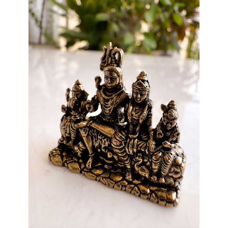 Pure Brass Miniature Shiv Family Murti - 3.30 cm