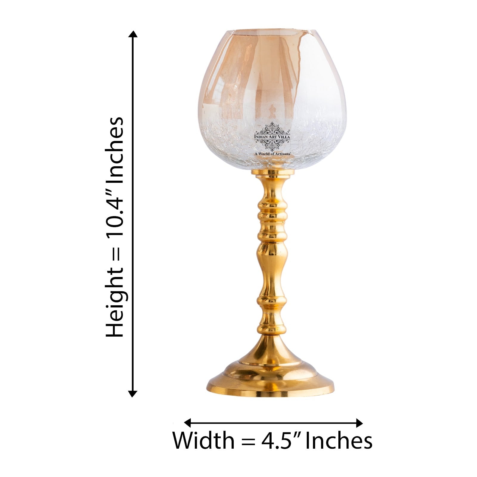 Gold Finish Decorative Candle Holder with Pillar Design – Elegant Accent for Home Decor, Dining Table, Festive Celebrations, and Gifting