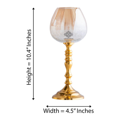 Gold Finish Decorative Candle Holder with Pillar Design – Elegant Accent for Home Decor, Dining Table, Festive Celebrations, and Gifting