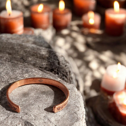 Unisex Copper Magnetic Bangle with Om Namah Shivay Inscription