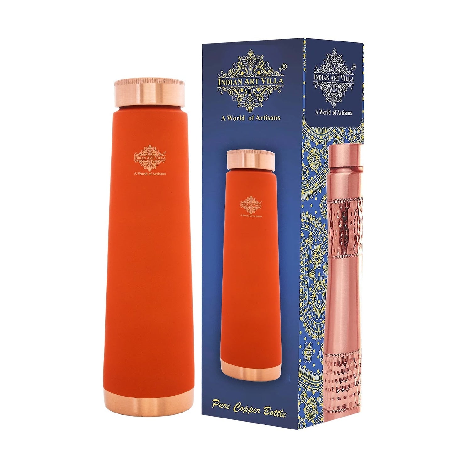 Personalized Copper Pyramid Shape Silk Finish Water Bottle