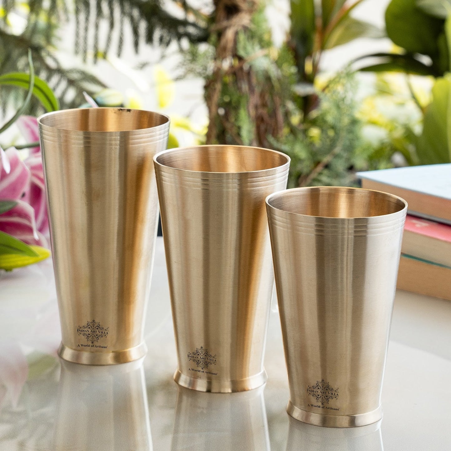 Pure Brass Matt Finish Lassi Glass