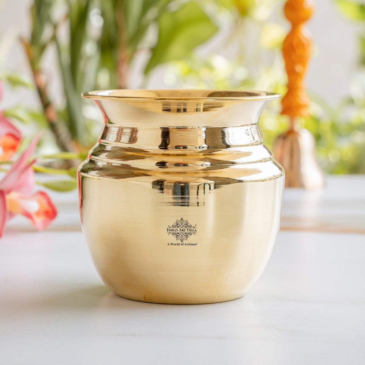 Traditional Brass Lota With Plain Design for Pooja & Home Use - 500 ML