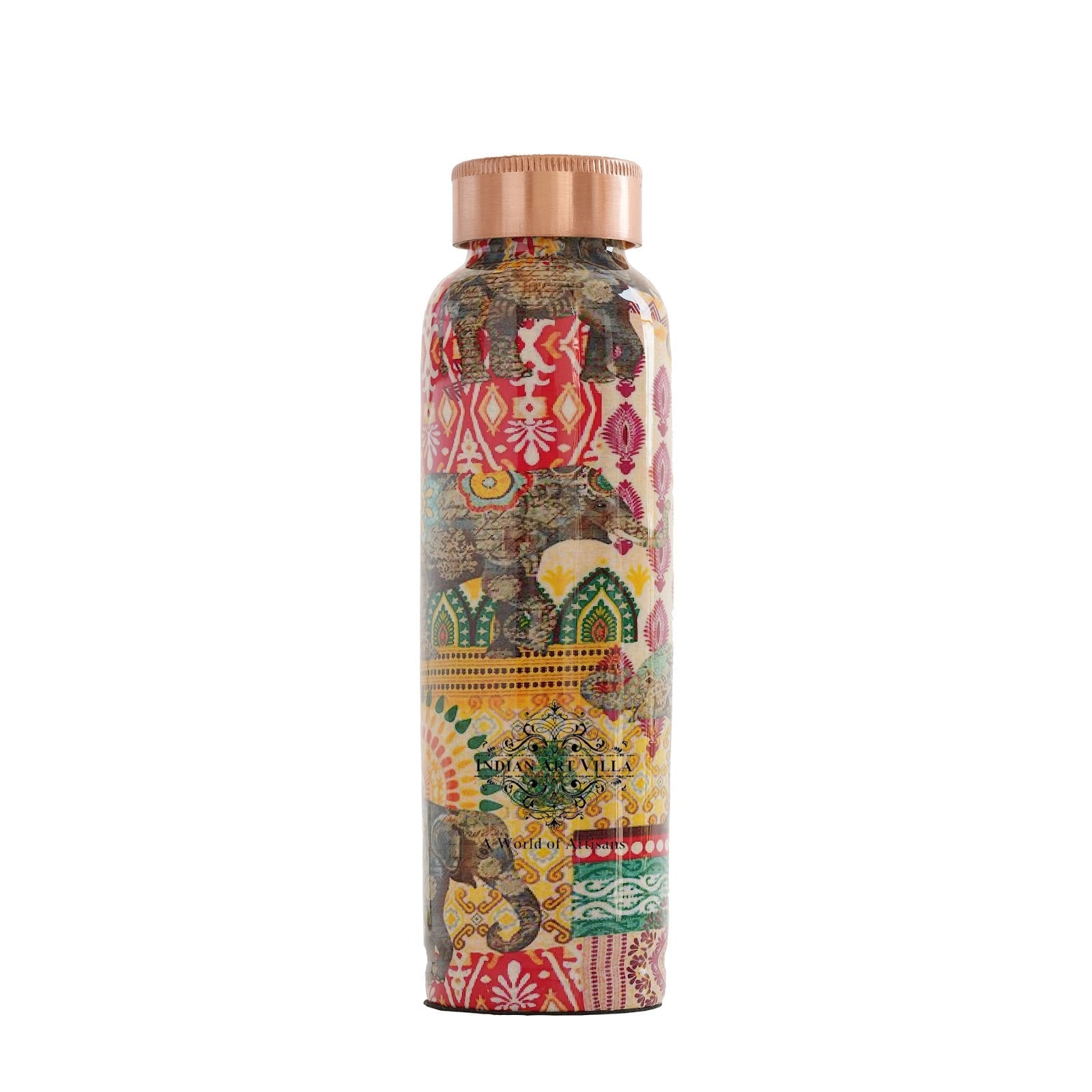 Tamba Bottle with Rajasthani Meena 'Padharo Mhare Desh' Design – 900 ML