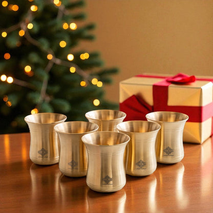 Pure Brass Curved Design Plain Glass With Lines