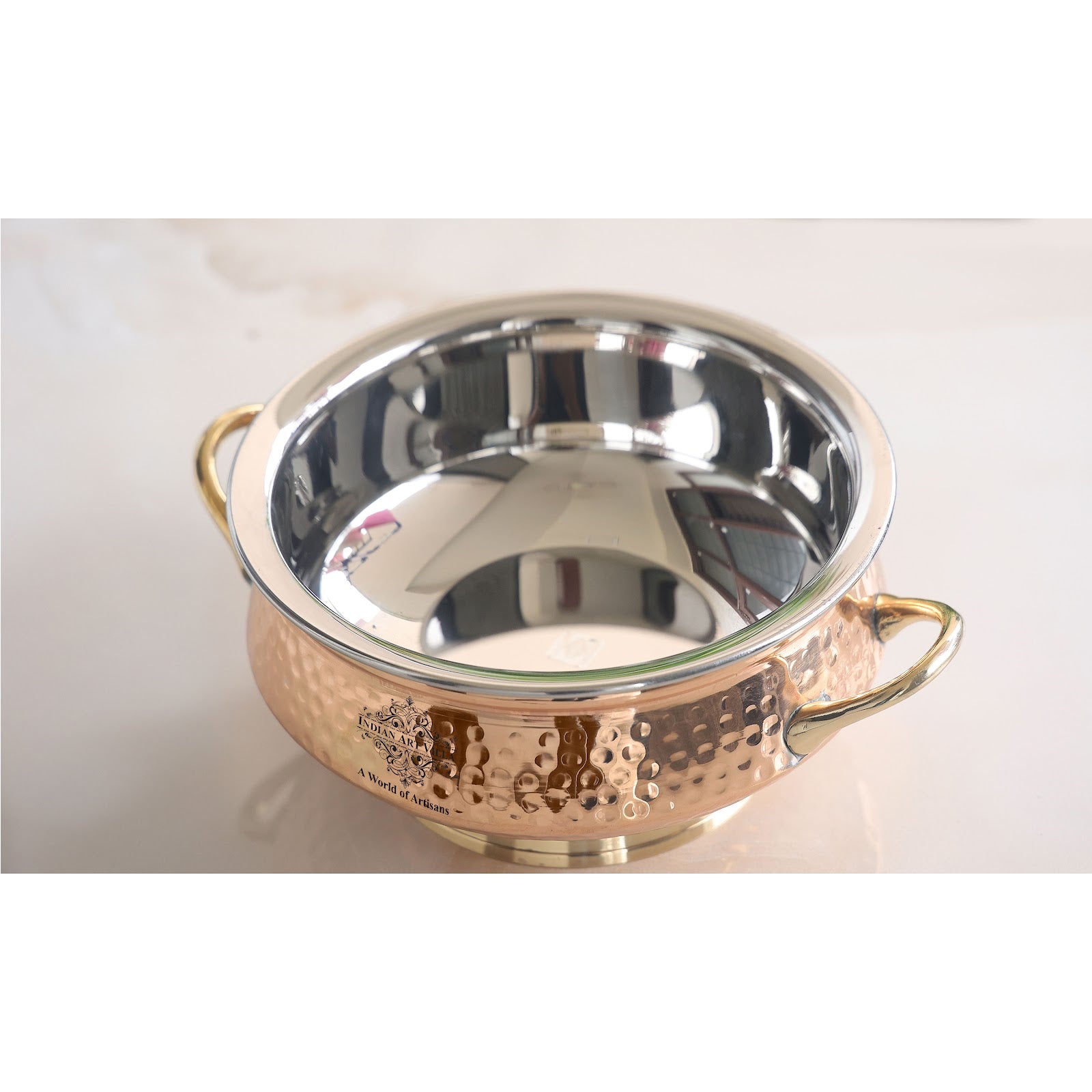 Copper Steel Handi Traditional craftsmanship meets modern design, perfect for serving and dining in style