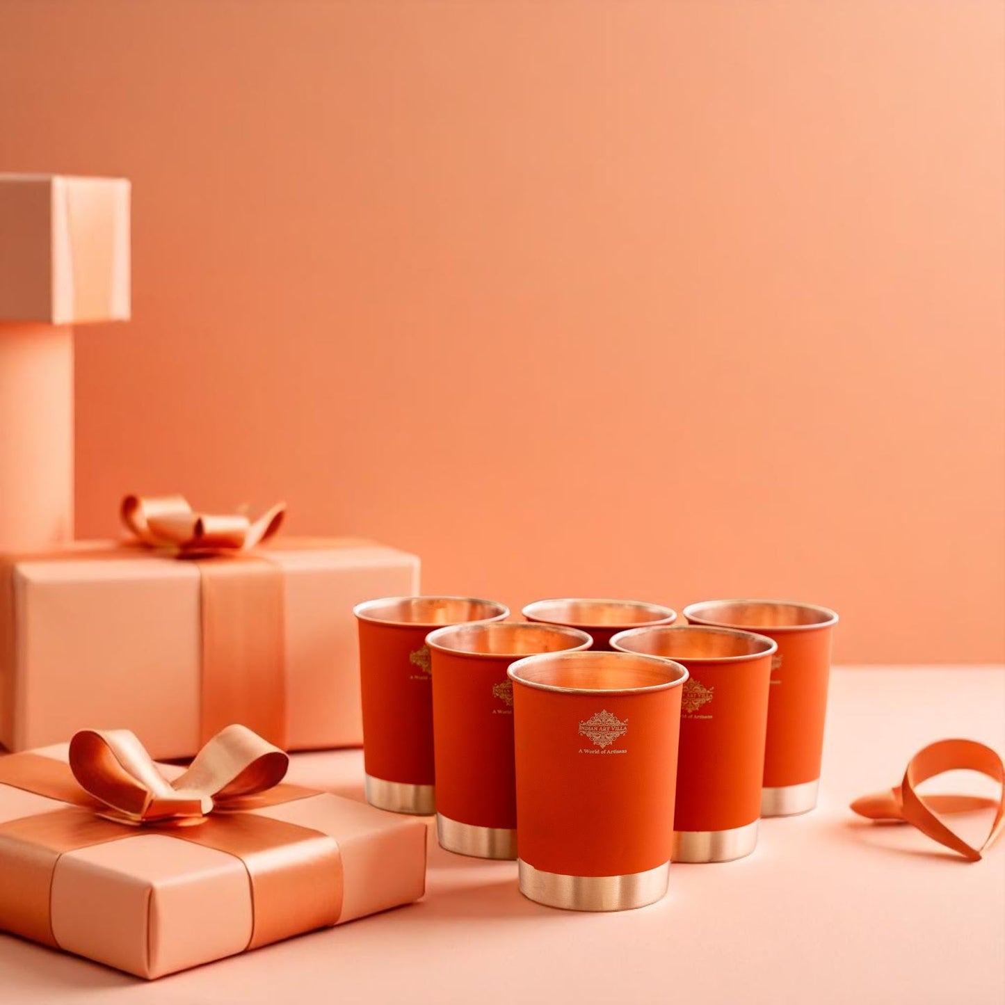 Premium Copper Glass in Ombre Silk Finish  - 275 ML