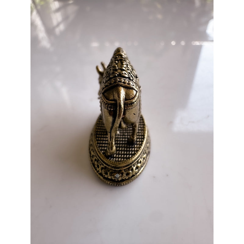 Pure Brass Miniature Kamdhenu Cow with Calf - 2.79 cm