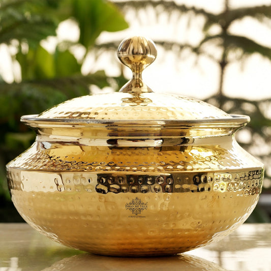 Pure Brass Handi / Degchi With Tin Lining Inside & Lid