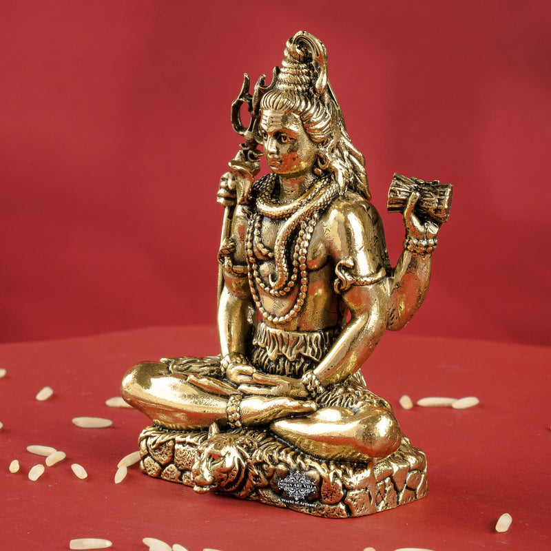 Pure Brass Shiv JI Murti with Trishul Damaru