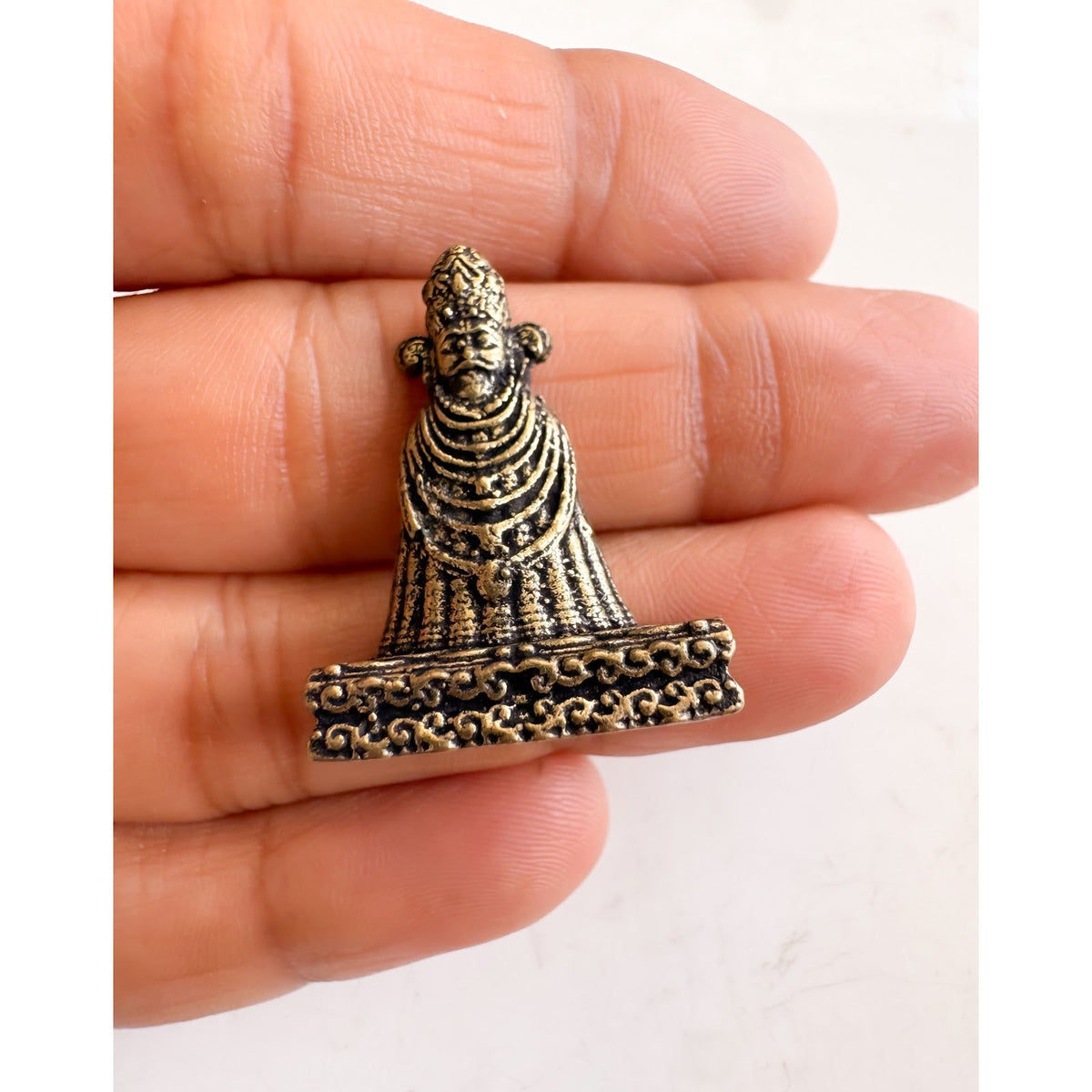 Pure Brass Miniature Khatu Shyam Ji Murti - 2.54 cm