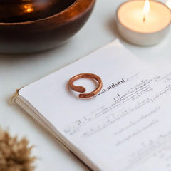 Pure Copper Bypass Shape Ring Adjustable Unisex Fashion Ring for Men & Women