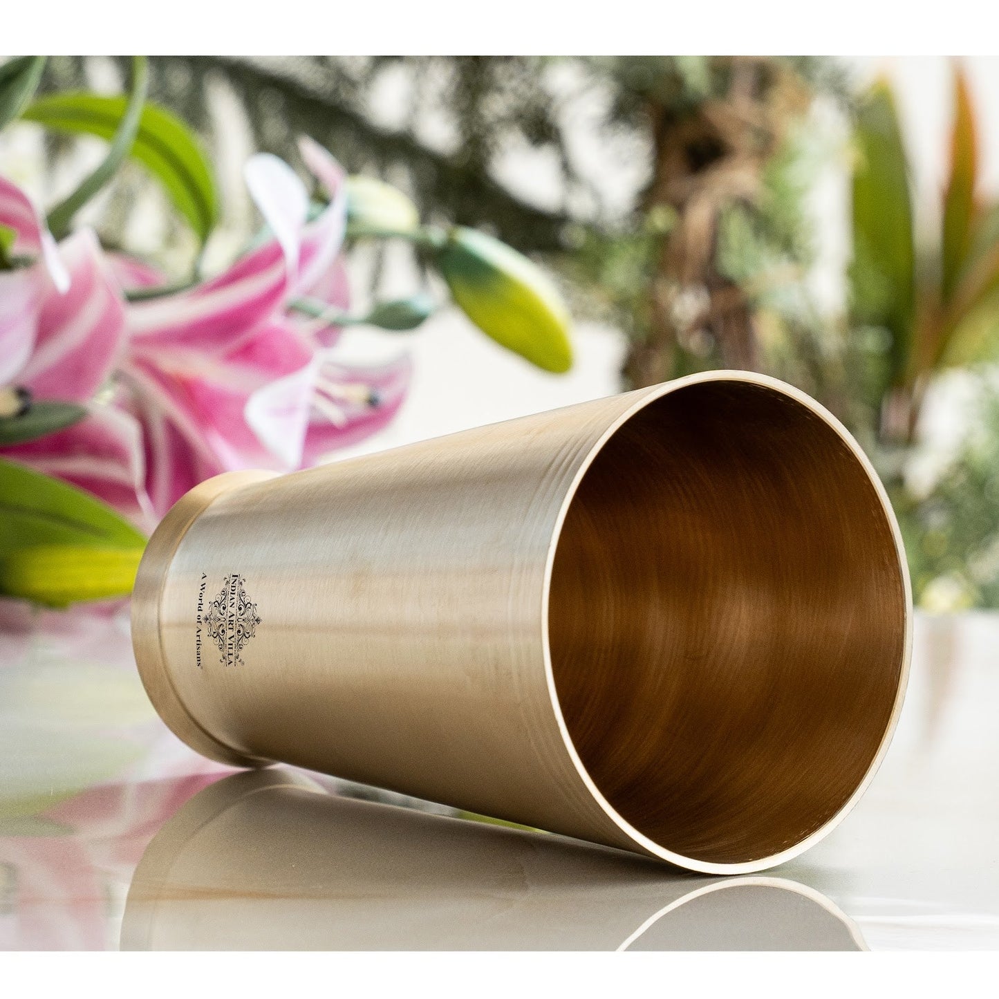 Pure Brass Matt Finish Lassi Glass