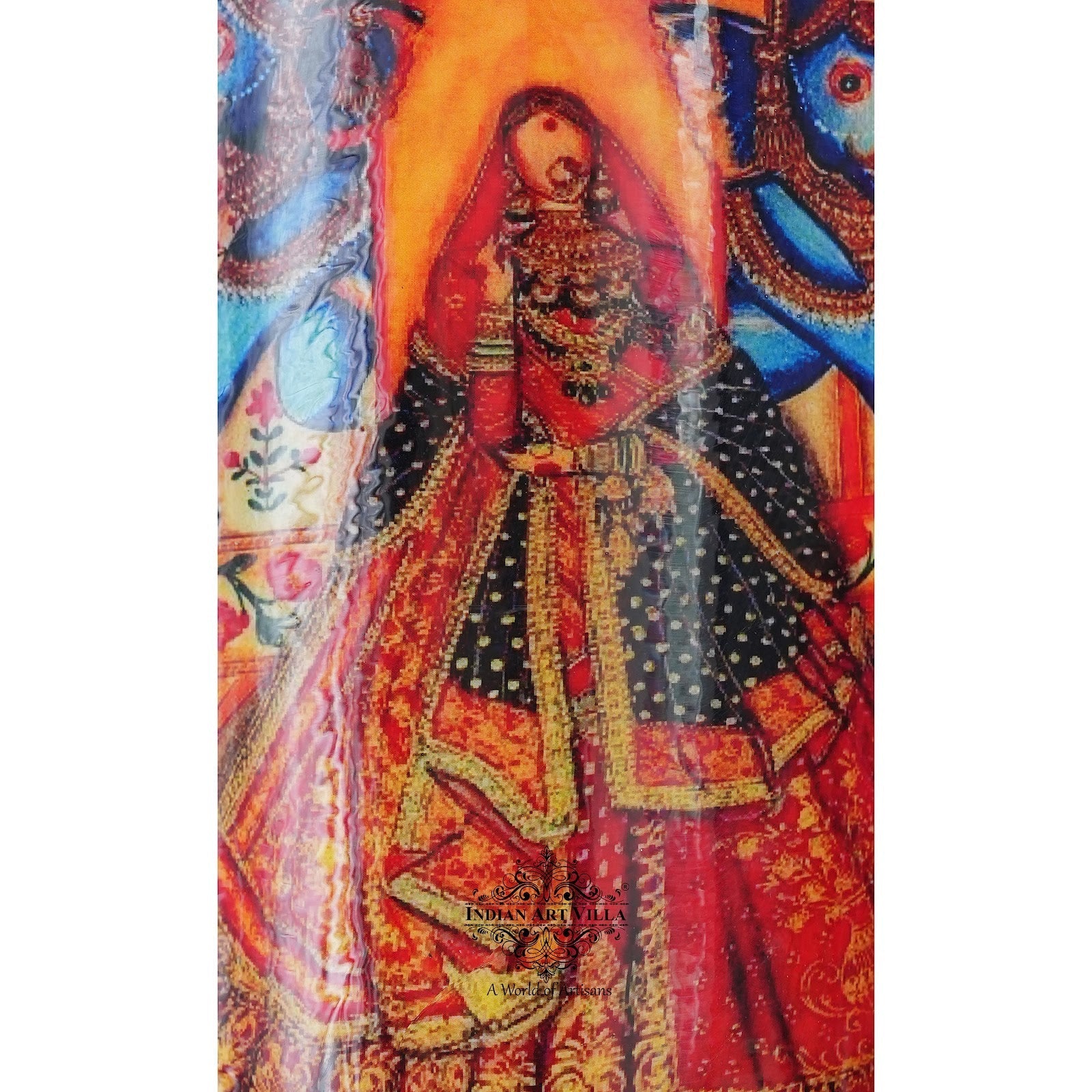 Rajasthani Meena "Padharo Mhare Desh" Printed Copper Bottle & Glass Set