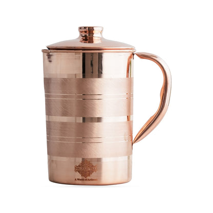 Pure Copper Luxury Design Jug with Lid and Handle – 1700 ML