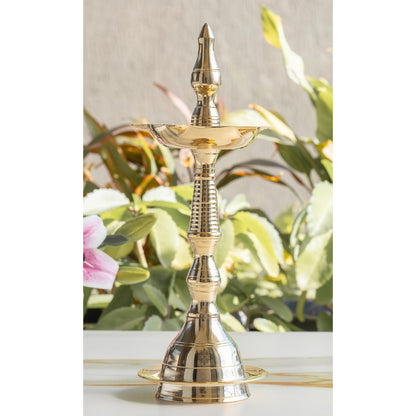 Pure Brass Stand/Pillar Diya/Deepak/Lamp/Lantern With Dome Design, Pooja, Home Decor & Diwali Gift Item