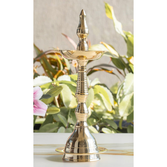 Pure Brass Stand/Pillar Diya/Deepak/Lamp/Lantern With Dome Design, Pooja, Home Decor & Diwali Gift Item