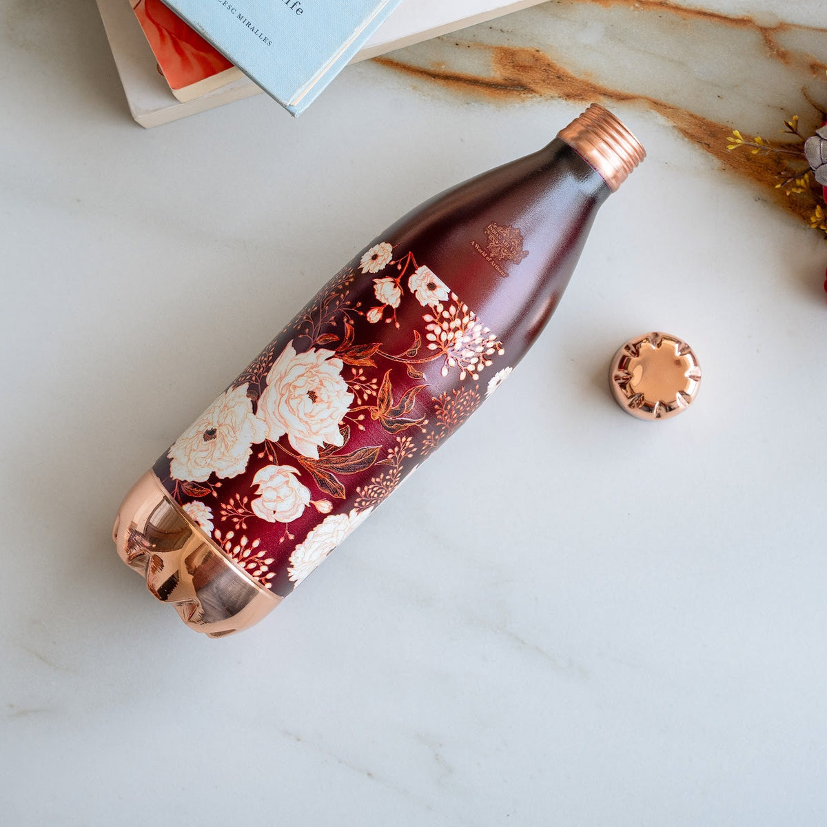 Copper Kalakriti Printed Floral Bottle-1080 ML