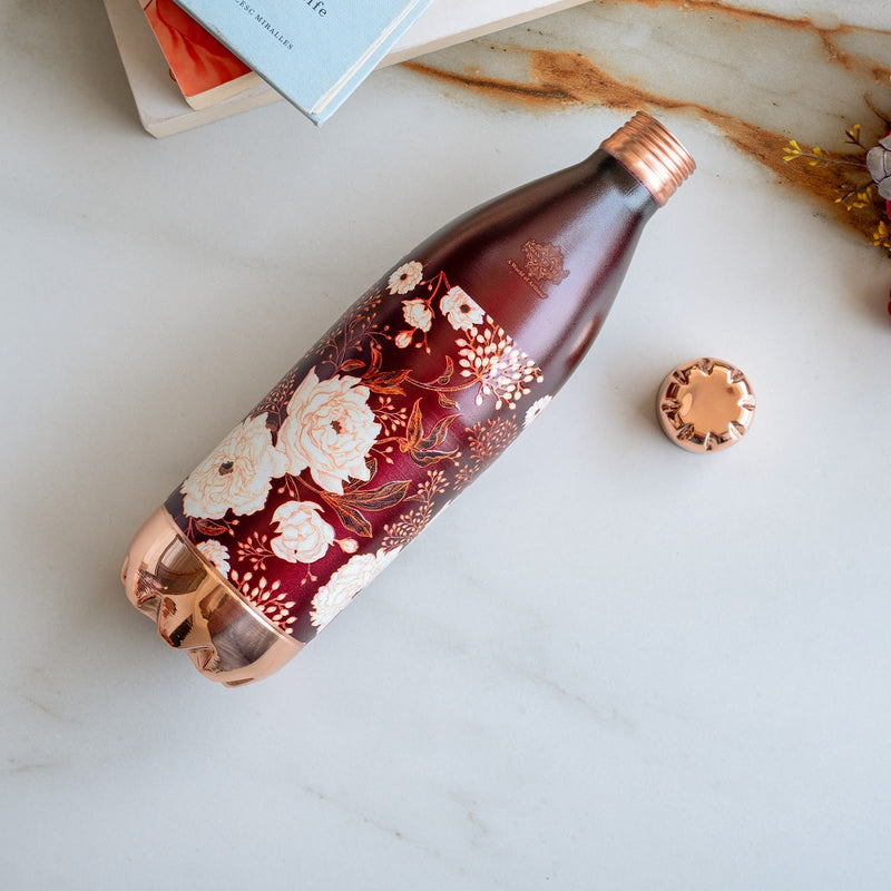 Copper Kalakriti Printed Floral Bottle-1080 ML