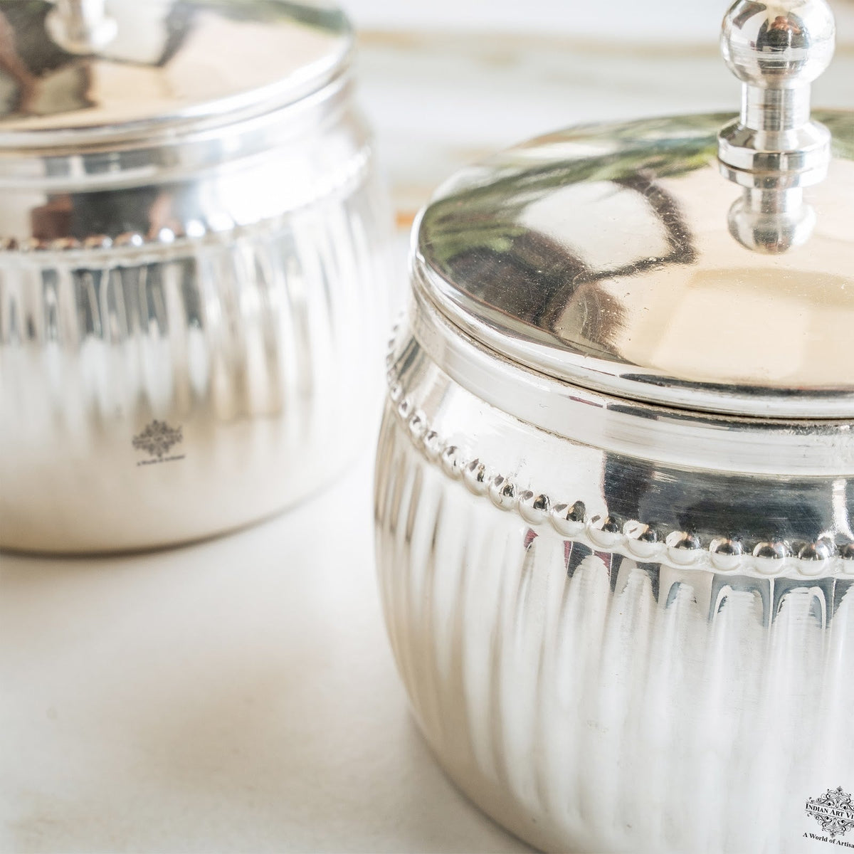 Silver Plated Brass Bowl Combo Set With Box - 380 ML