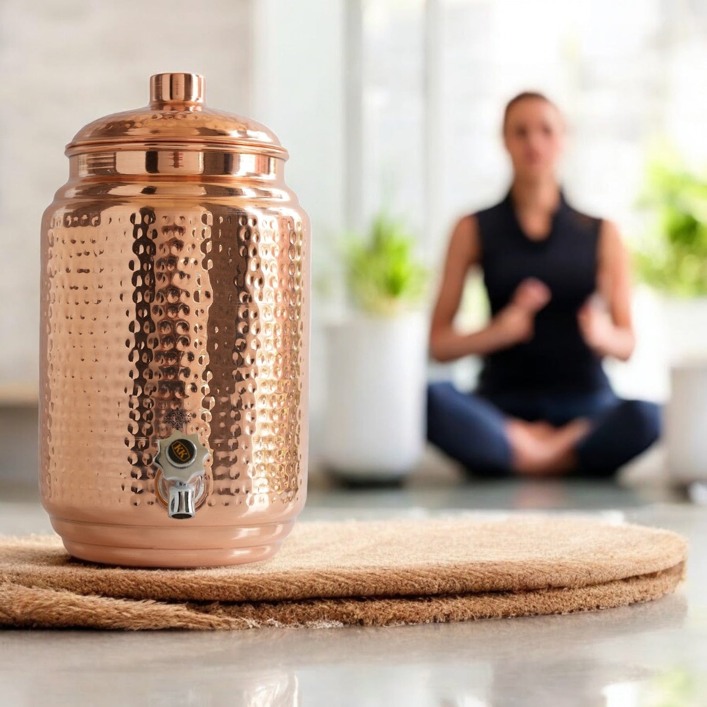 Pure Copper With Hammered Design Water Pot