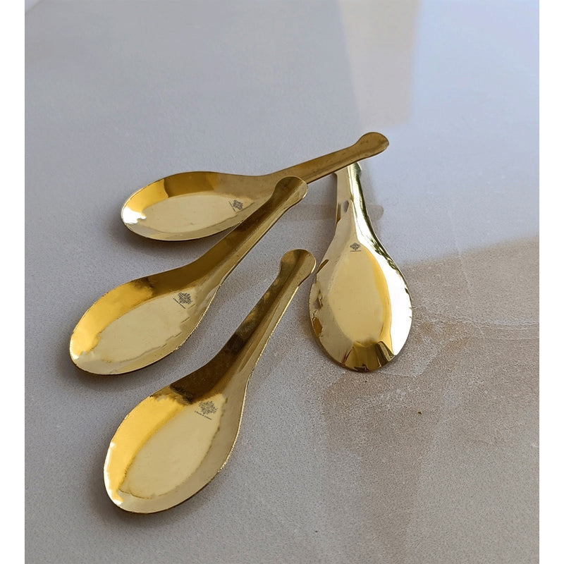 Pure Brass Gold Float Masala Spoon