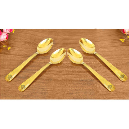 Brass Lining Spoon Tableware Serveware Home Hotel Restaurant Silver