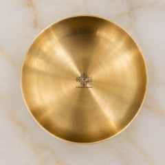 Pure Brass Bowl Plate With Matt Finish Design - 110 ML