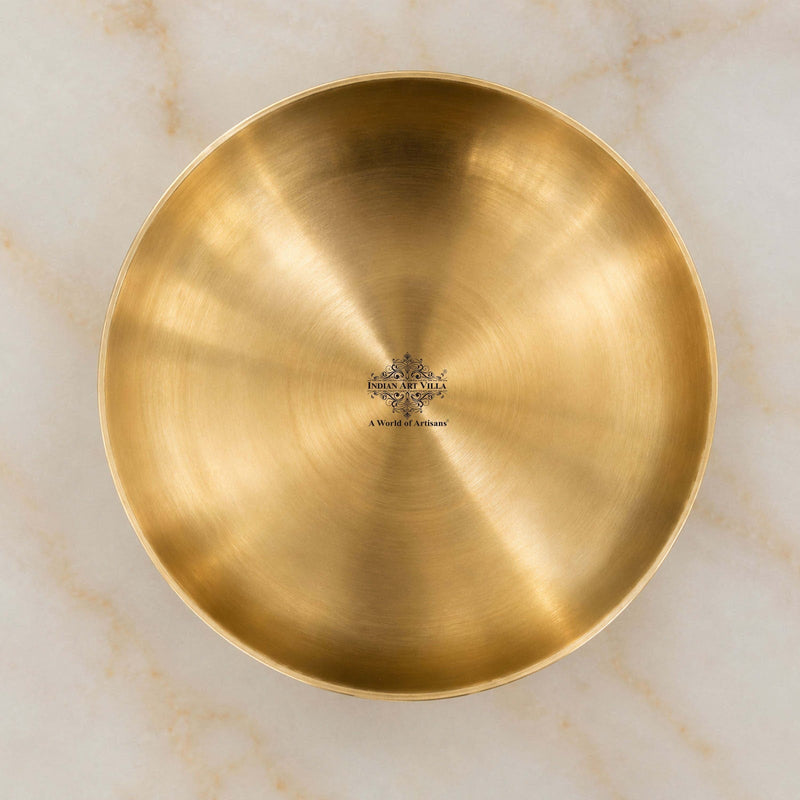 Pure Brass Bowl Plate With Matt Finish Design - 110 ML