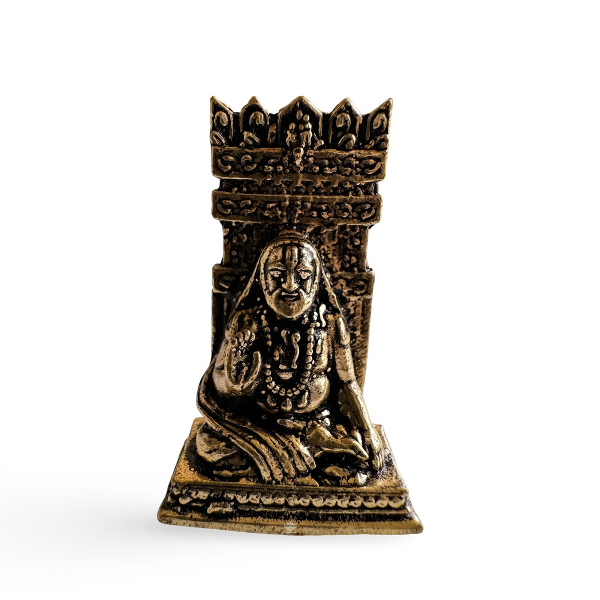 Pure Brass Miniature Raghavendra Swamy Ji Murti for Home Temple 3.10 CM