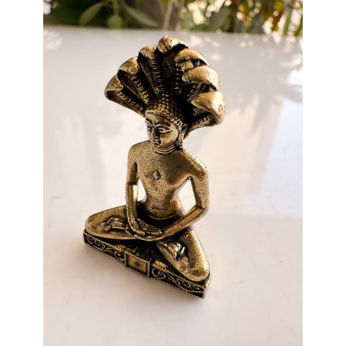Pure Brass Miniature Parshvanath Ji Murti - 4 cm