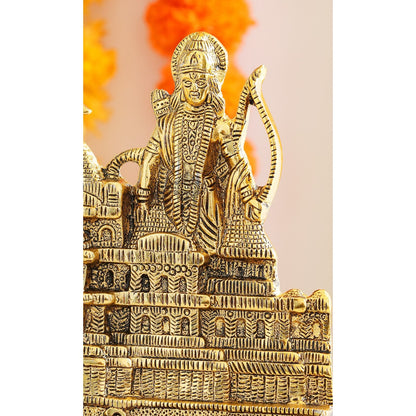 Pure Brass Ram Ayodhya Temple 3D Wooden Replica