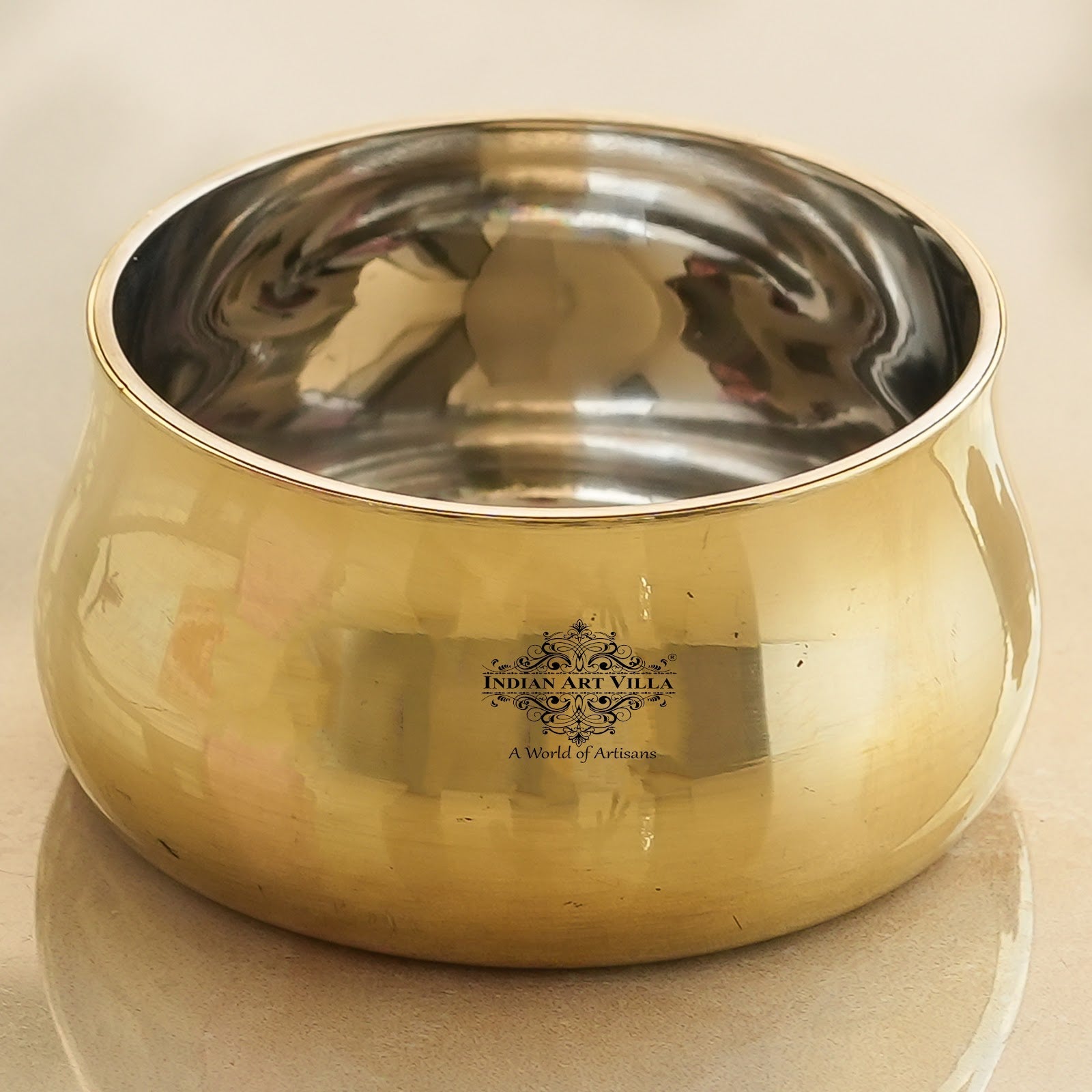 Steel Brass Curved Chuttni Bowl, Volume-75 ML