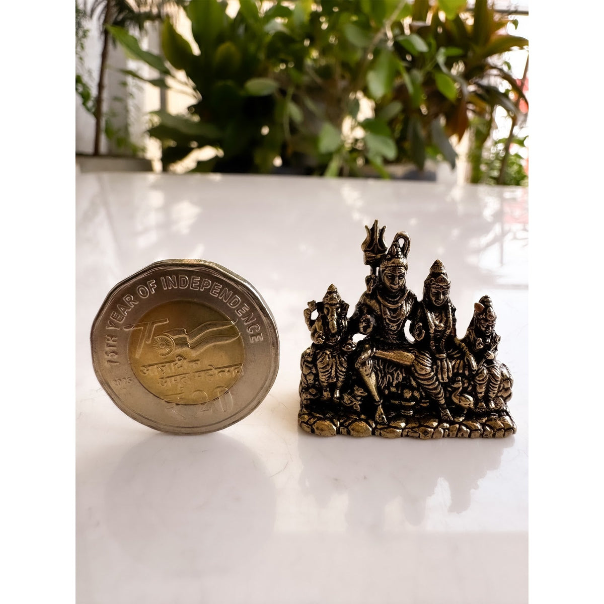 Pure Brass Miniature Shiv Family Murti - 3.30 cm