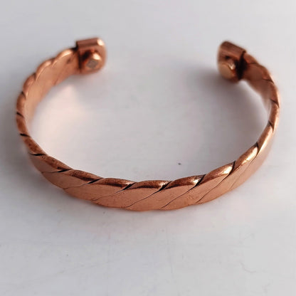 Pure Copper Flat Spiral Bangle with Magnet Handcrafted Bangle