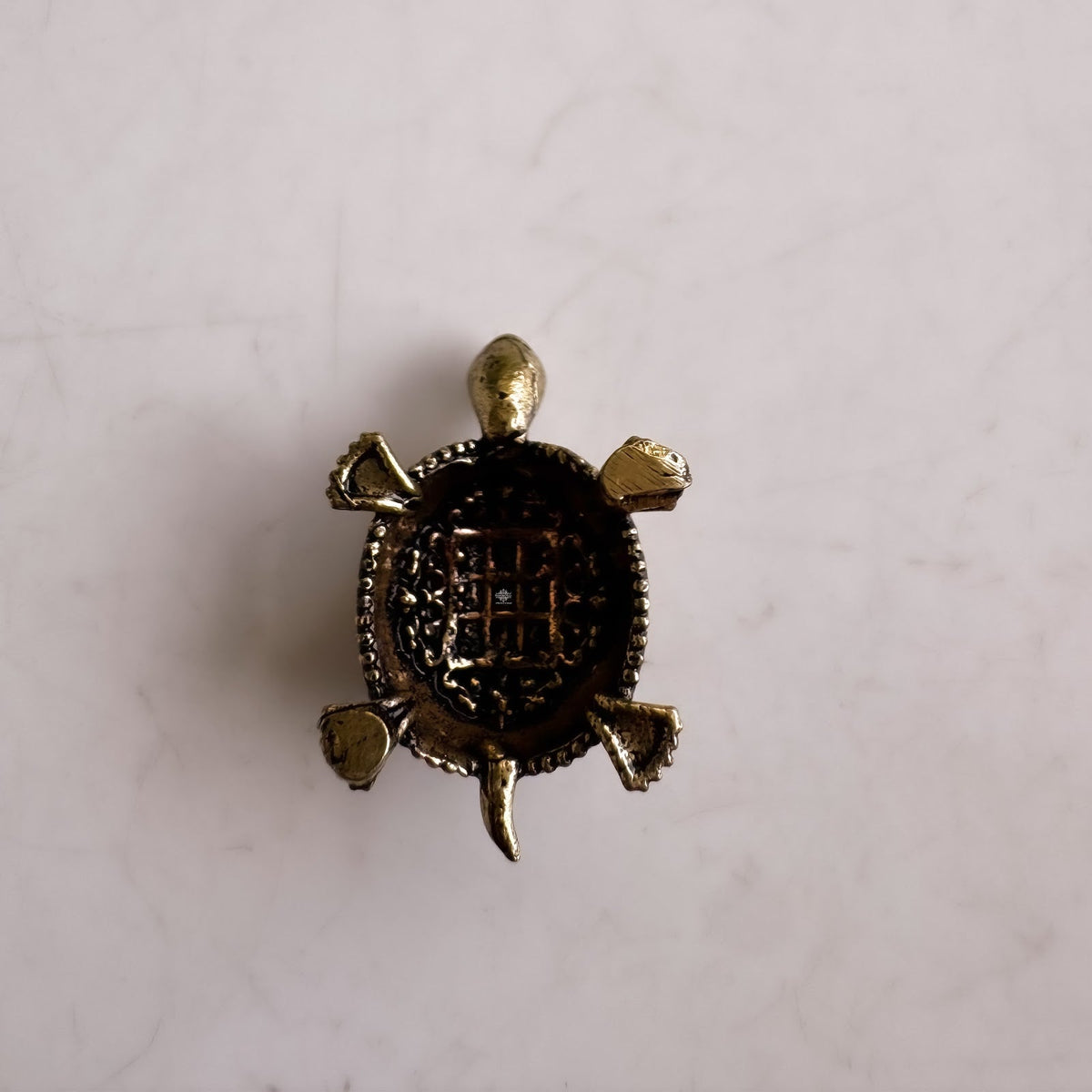 Pure Brass Miniature Turtoise Showpiece for Home Décor & Vastu - 1.02 cm