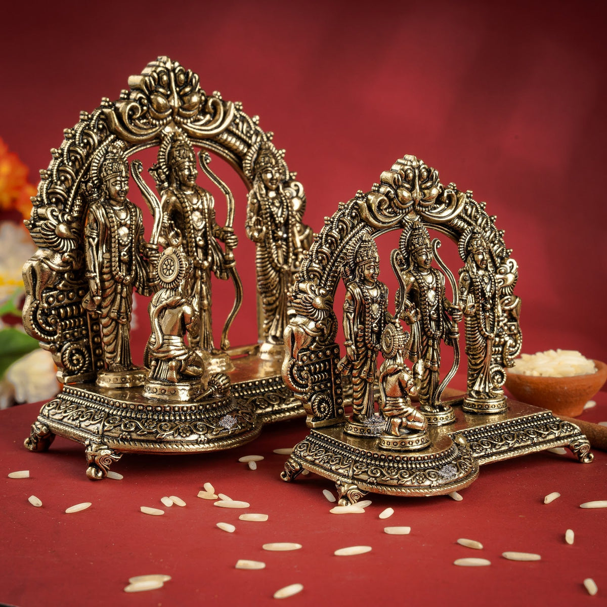 Pure Brass Ram Darbar Murti for Home Temple & Pooja Decor