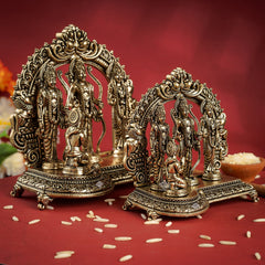 Pure Brass Ram Darbar Murti for Home Temple & Pooja Decor