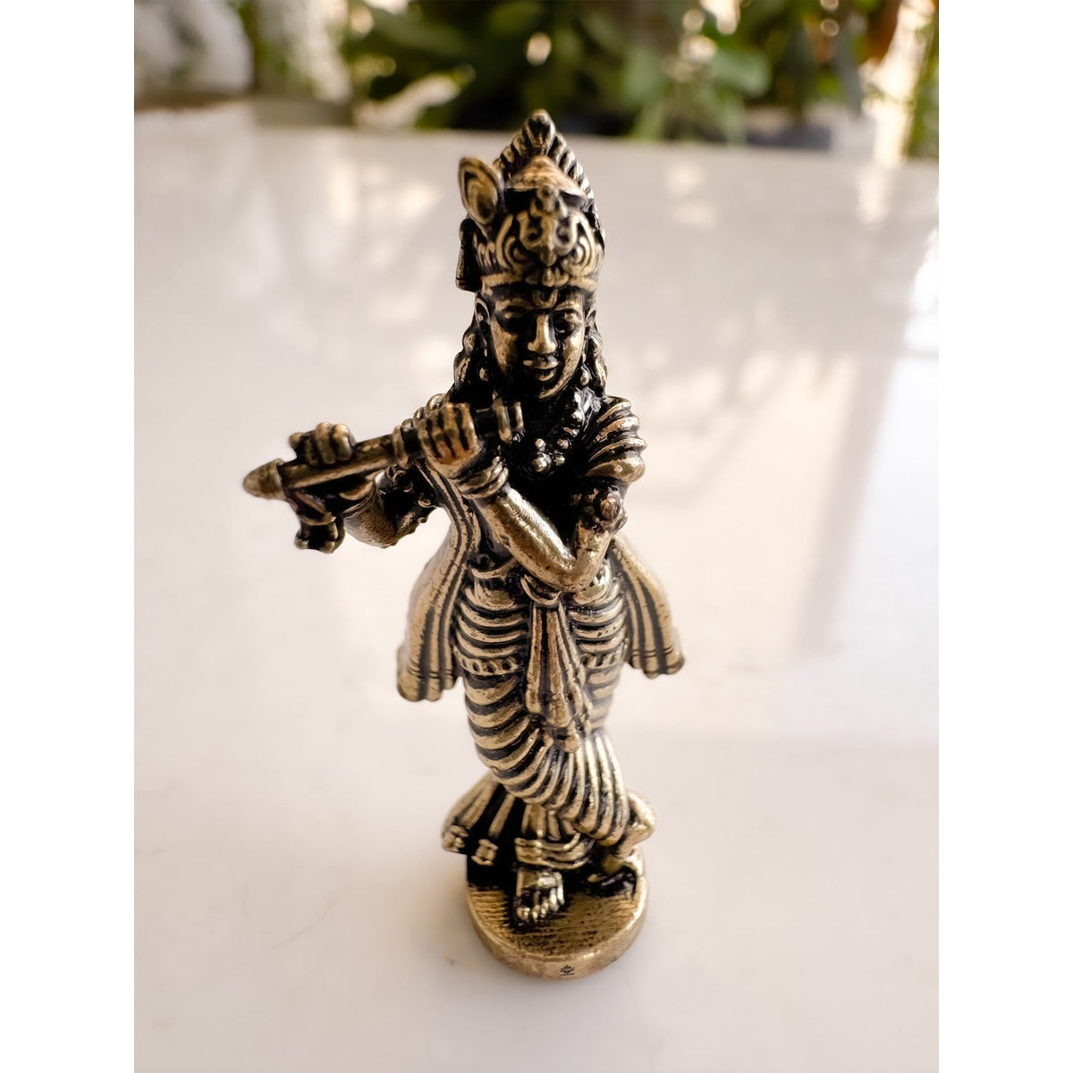 Pure Brass Miniature Krishna Ji Murti - 3.56 cm