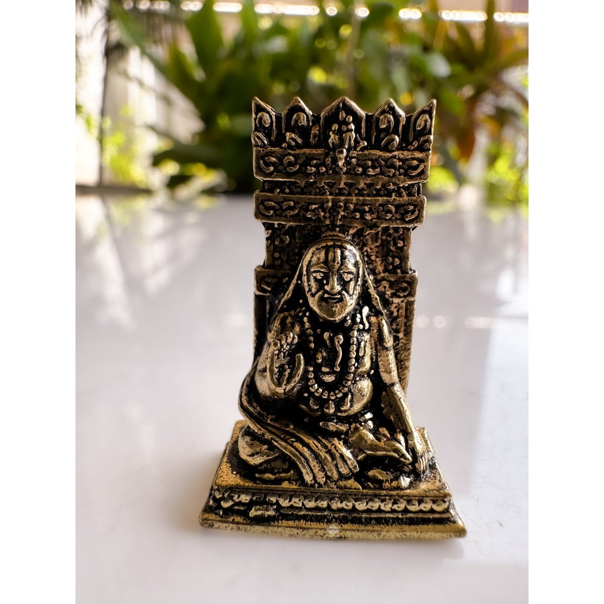 Pure Brass Miniature Raghavendra Swamy Ji Murti for Home Temple 3.10 CM