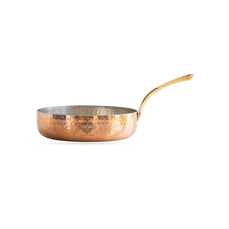 Handcrafted Pure Copper Round Pan with Tin Lining, Serveware, Cookware