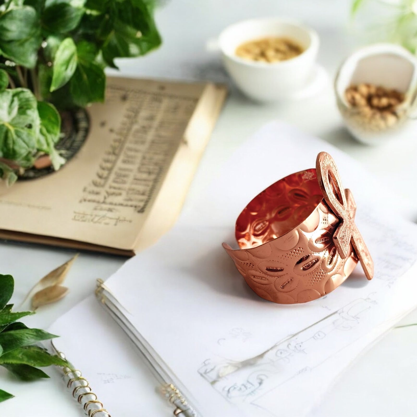 Pure Copper Bangle Kada Handcrafted Design Bracelet for Energy Balance